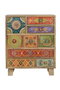Giner y Colomer Mesita de Madera de Mango Pintada a Mano Multicolor con 9 Cajones